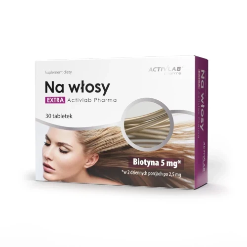 Activlab Na włosy EXTRA Biotyna 5mg Cynk Cysteina Krzem Miedź