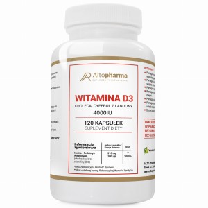 Alto pharma WITAMINA D3 4000IU 100µg MEGA DAWKA + PREBIOTYK 120 kapsułek