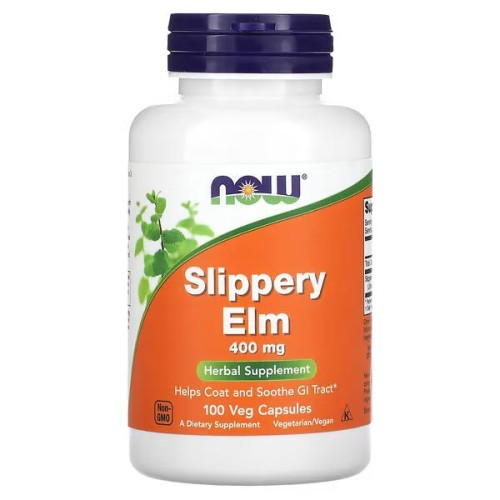 NOW Foods, Slippery Elm, 400 mg, 100 kaps Wiąz czerwony