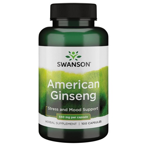 SWANSON American Ginseng 550mg 100kaps żeń szeń amerykański