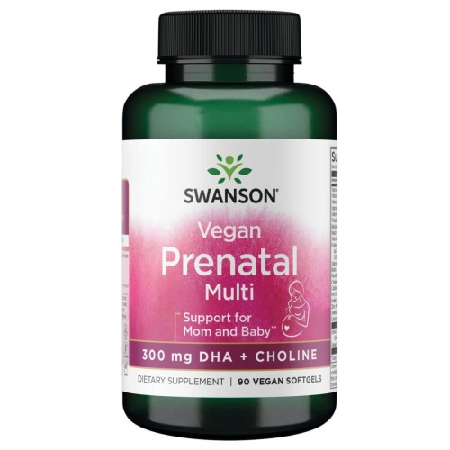 SWANSON Vegan Prenatal Multi z DHA i Choliną