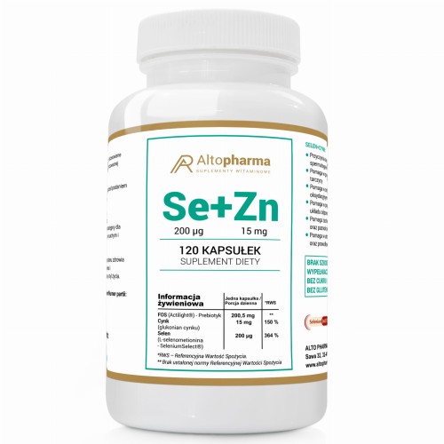 Altopharma  Selen 200µg +Cynk 15mg+ Prebiotyk PRODUKT WEGE 120 kapsułek