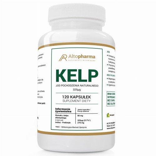 Altopharma KELP JOD NATURALNY 325µg + PREBIOTYK PRODUKT WEGE 120 kapsułek