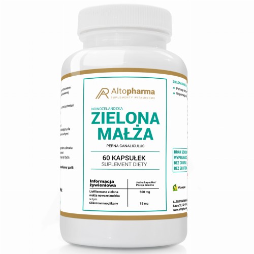Altopharma NOWOZELANDZKA ZIELONA MAŁŻA 500mg STAWY KOŚCI 60 kapsułek