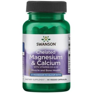Swanson Albion chelat Magnezu i Wapnia z D-3 i K-2