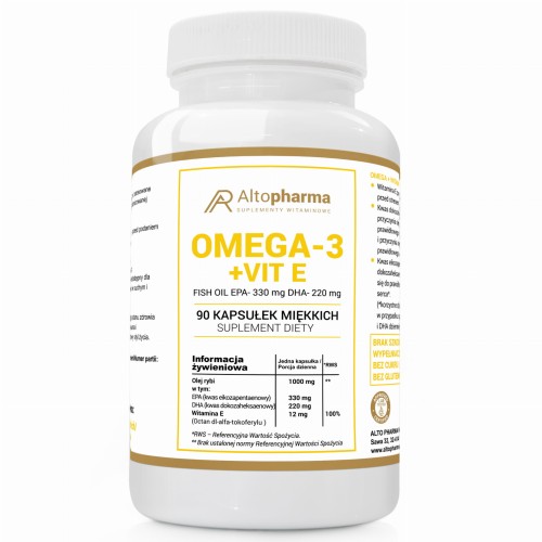 Alto pharma OMEGA 3 FORTE GOLD EPA330 DHA220 + WITAMINA E 90 kapsułek miękkich (Softgel)