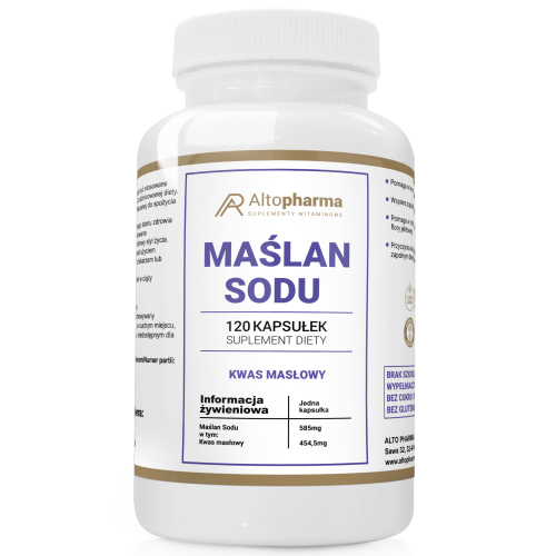 Alto pharma Maślan Sodu 585mg Jelita KWAS MASŁOWY 120 kapsułek