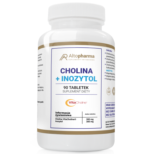 Alto pharma VitaCholine 300mg + Inozytol 300mg CHOLINA WZCMOCNIJ PAMIĘĆ WĄTROBA 90 tabletek
