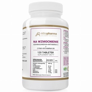 Alto pharma NA WZMOCNIENIE Ashwagandha + Cynk + Witamina C+ Witamina B6 120 tabletek
