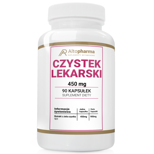 Alto pharma Czystek Lekarski Ekstrakt 450mg ODPORNOŚĆ ANTYOKSYDACJA OCZYSZCZANIE 90 kapsułek