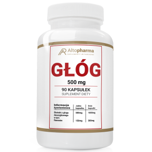 Alto pharma Głóg Ekstrakt z Głogu 500mg Wsparcie SERCA KRĄŻENIA CIŚNIENIA 90 kapsułek