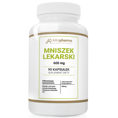Alto pharma Mniszek Lekarski Ekstrakt 600mg TRAWIENIE WĄTROBA KORZEŃ DANDELION 90 kapsułek