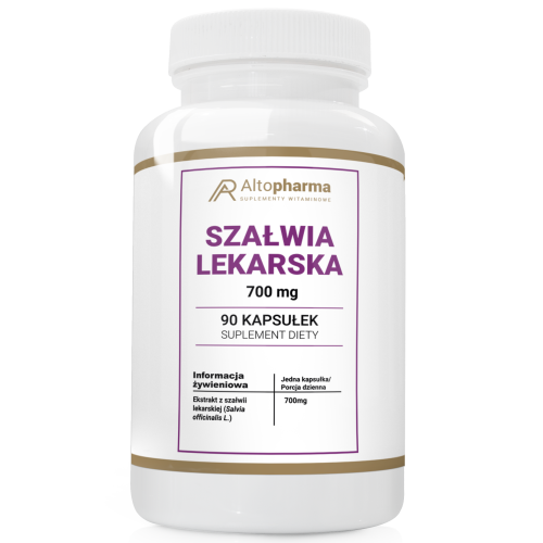 Alto pharma Szałwia Lekarska Ekstrakt 700mg SPOKÓJ STRES RÓWNOWAGA TRAWIENIE 90 kapsułek