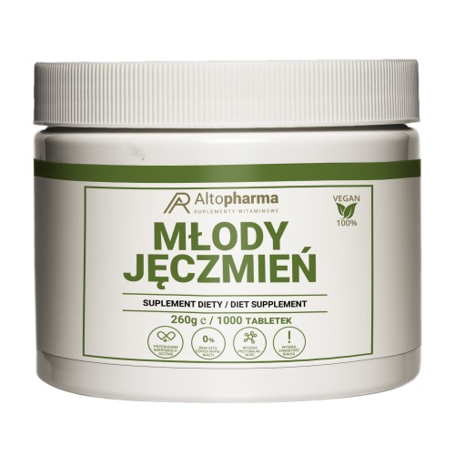 Alto pharma Młody Jęczmień Altopharma 1000 tabletek BIO ODCHUDZANIE DETOX METABOLIZM OCZYSZCZANIE