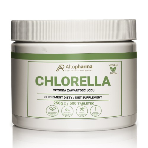 Alto pharma Chlorella ALGI OCZYSZCZENIE ODPORNOŚĆ ŻELAZO PYRENOIDESA VEGE BIO 500 tabletek