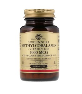 SOLGAR METYLOKOBALAMINA WITAMINA B12 1000UG 30 BRYŁEK