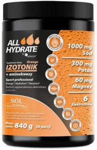Aliness ALLHydrate, Izotonik Orange+aminokwasy 840g, 50 porcji
