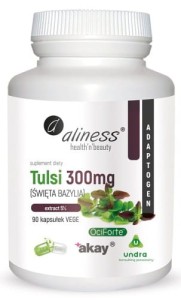 Aliness TULSI (ŚWIĘTA BAZYLIA) extract 5% 300mg x 90 Vege caps