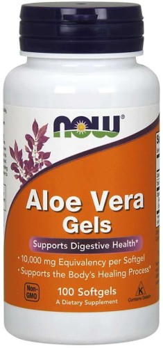 NOW Foods Aloe Vera Gels - Aloes koncentrat z Liści Aloesu 100kaps