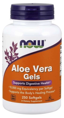NOW Foods Aloe Vera Gels - Aloes koncentrat z Liści Aloesu 250kaps 