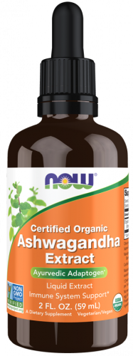 NOW Foods Ashwagandha Extract Liquid, Organic w płynie 59ml