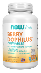 NOW Foods BerryDophilus kids – probiotyk dla dzieci – 120 tabletek do ssania (1)