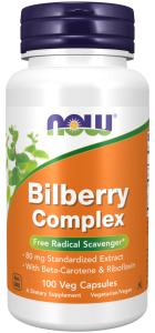 NOW Foods Bilberry Complex Veg Caps Borówka