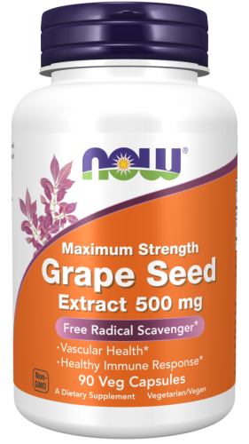 NOW Foods Grape Seed Extract, Maximum Strength 500 mg Pestki winogron
