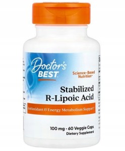 Doctor's Best Stabilized R-Lipoic Acid with BioEnhanced Na-RALA, 100 mg, 60 Veggie