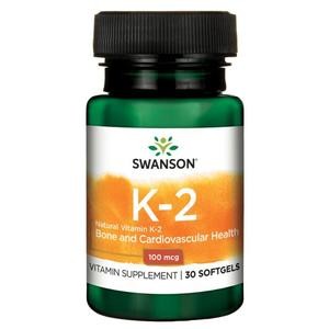 Swanson Witamina K-2 K2 MK-7 Naturalna 100mcg 30 kap PROMOCJA