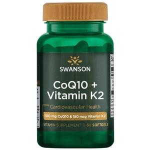 Swanson  Koenzym Q10 100mg + Witamina K2 180mcg 60sgels