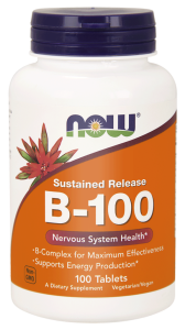 NOW Foods B-100 – Kompleks witamin B Przedłużone uwalnianie – 100 tab
