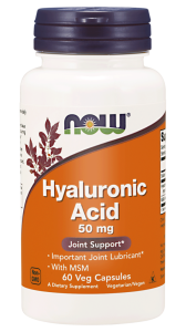 NOW Foods Kwas hialuronowy 50mg + MSM 60kaps