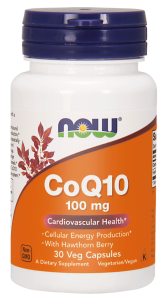 NOW Foods Koenzym Q10 100mg + Głóg – 30 kap