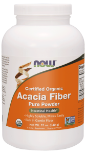 NOW Foods  Acacia Fiber Pure Powder – Błonnik z Akacji sengalskiej ORGANICZNY – 340 g