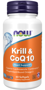 NOW Foods Krill & CoQ10 Koenzym Q10 Kryla Olej