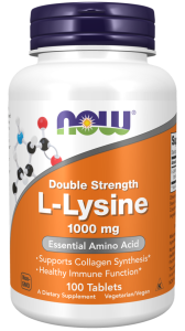 NOW Foods L-Lysine, Double Strength 1000 mg L-lizyna