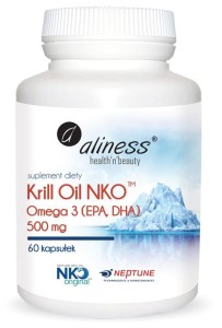 ALINESS  Krill Oil NKO Omega 3 z Astaksantyną, 500 mg 60 kaps. Kryla