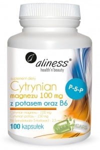 aliness Cytrynian Magnezu 100 mg z potasem 150 mg, B6
