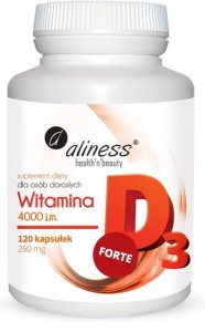 ALINESS   Witamina D3 FORTE 4000 j.m. 120 kapsułek